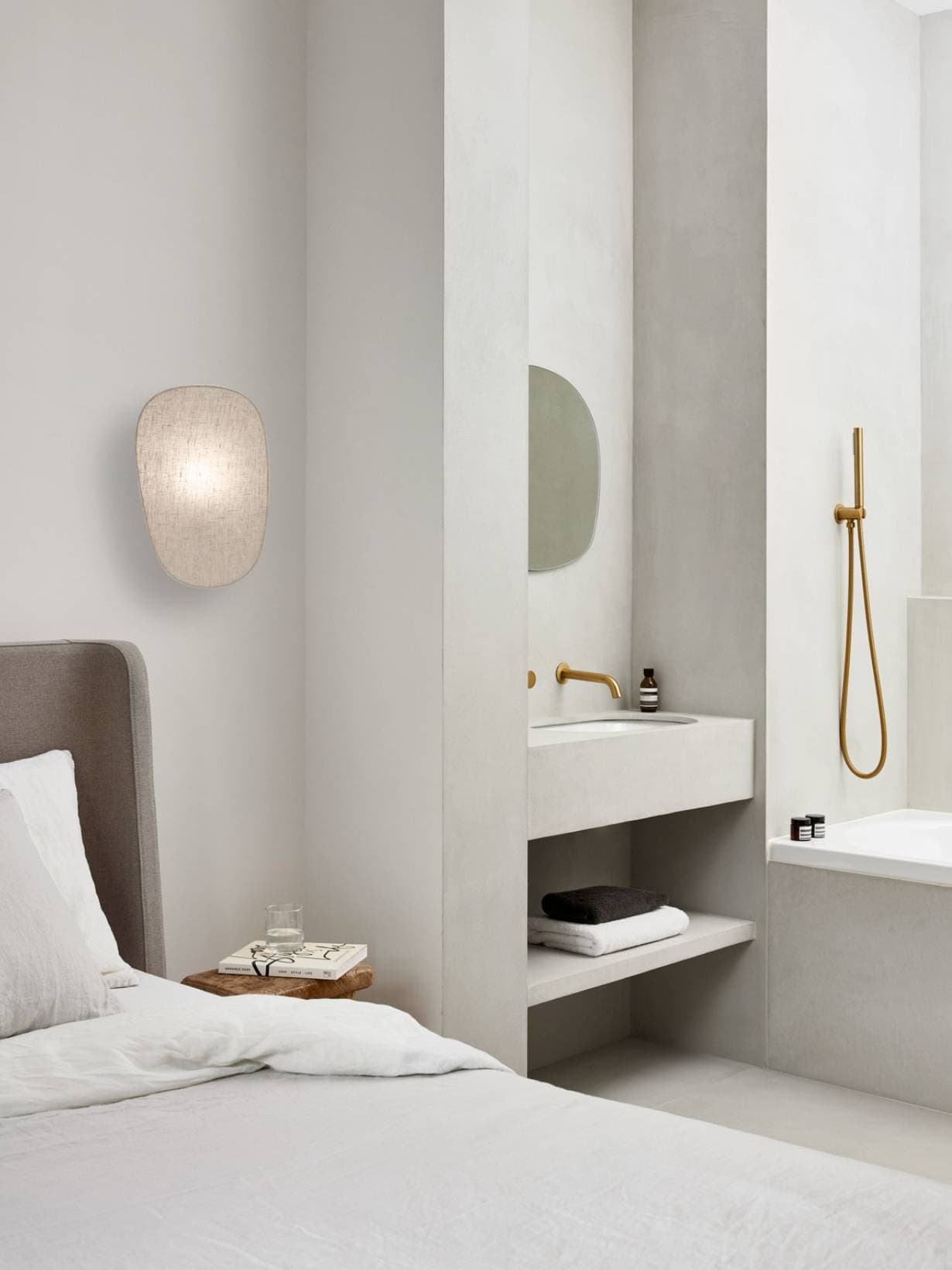 Applique murale en lin, Screen 70's simple écran Bouleau - Market Set