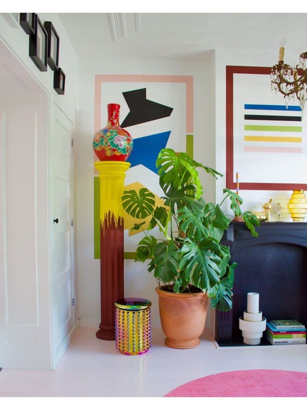 Vase en porcelaine à motif floral chinoisant, Ball Rouge - Pols Potten