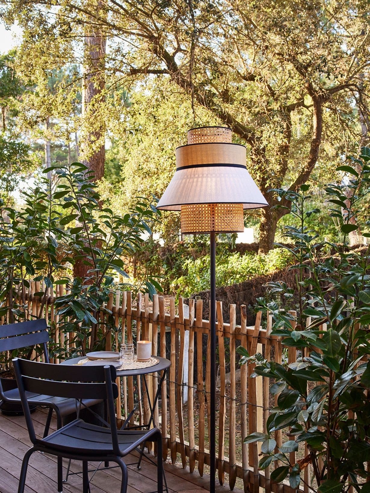 Lampadaire d'extérieur en métal peint finition sablé, Singapour Sable - Market Set