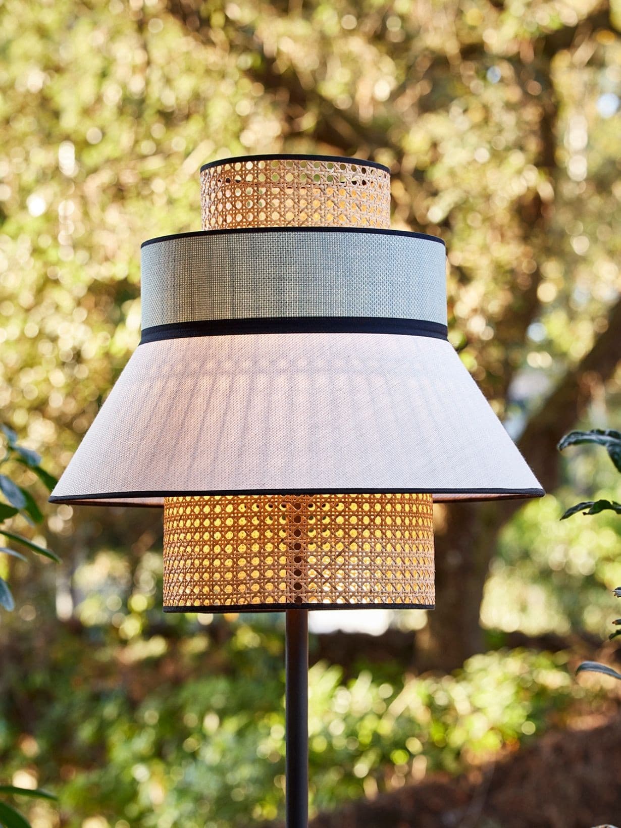 Lampadaire d'extérieur en métal peint finition sablé, Singapour Vert - Market Set