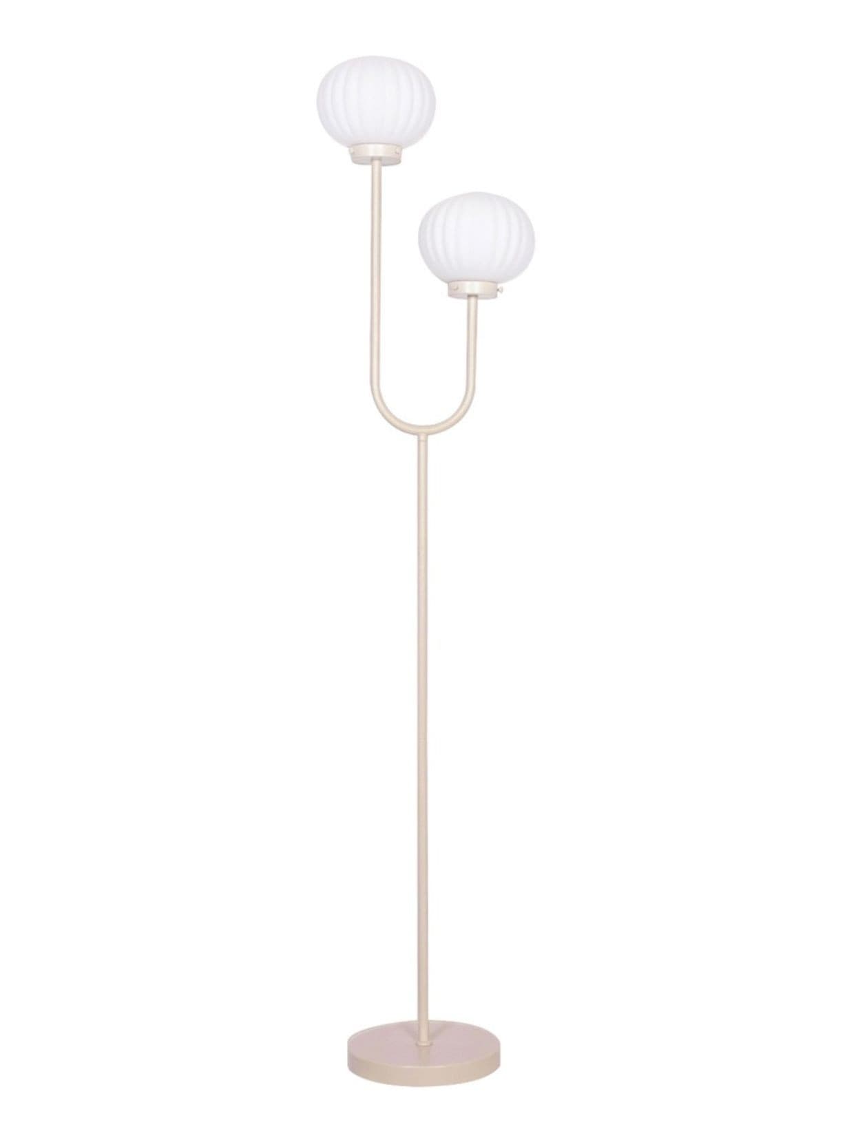 Lampadaire beige 2 globes, Flot - Opjet