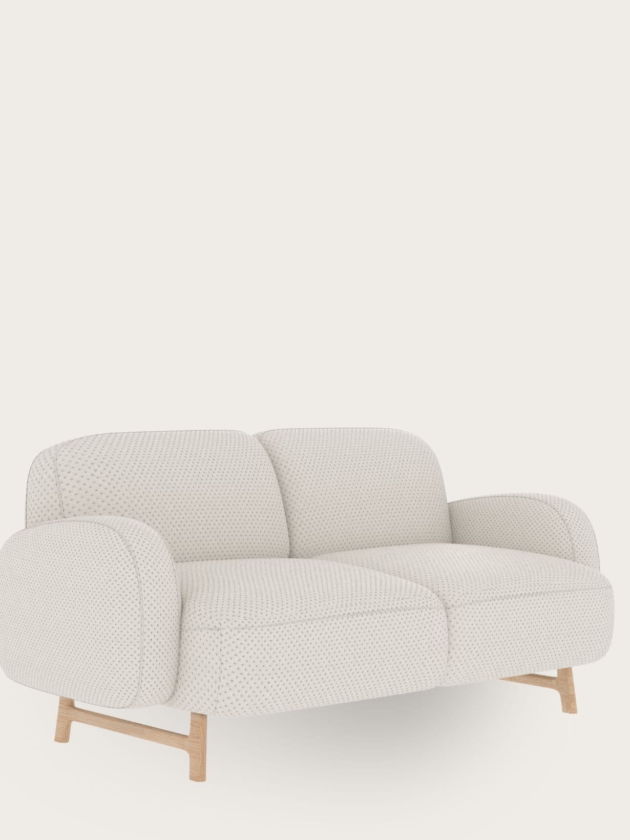 Canapé deux places recouvert de tissu, Auguste Blanc perle - Hartô