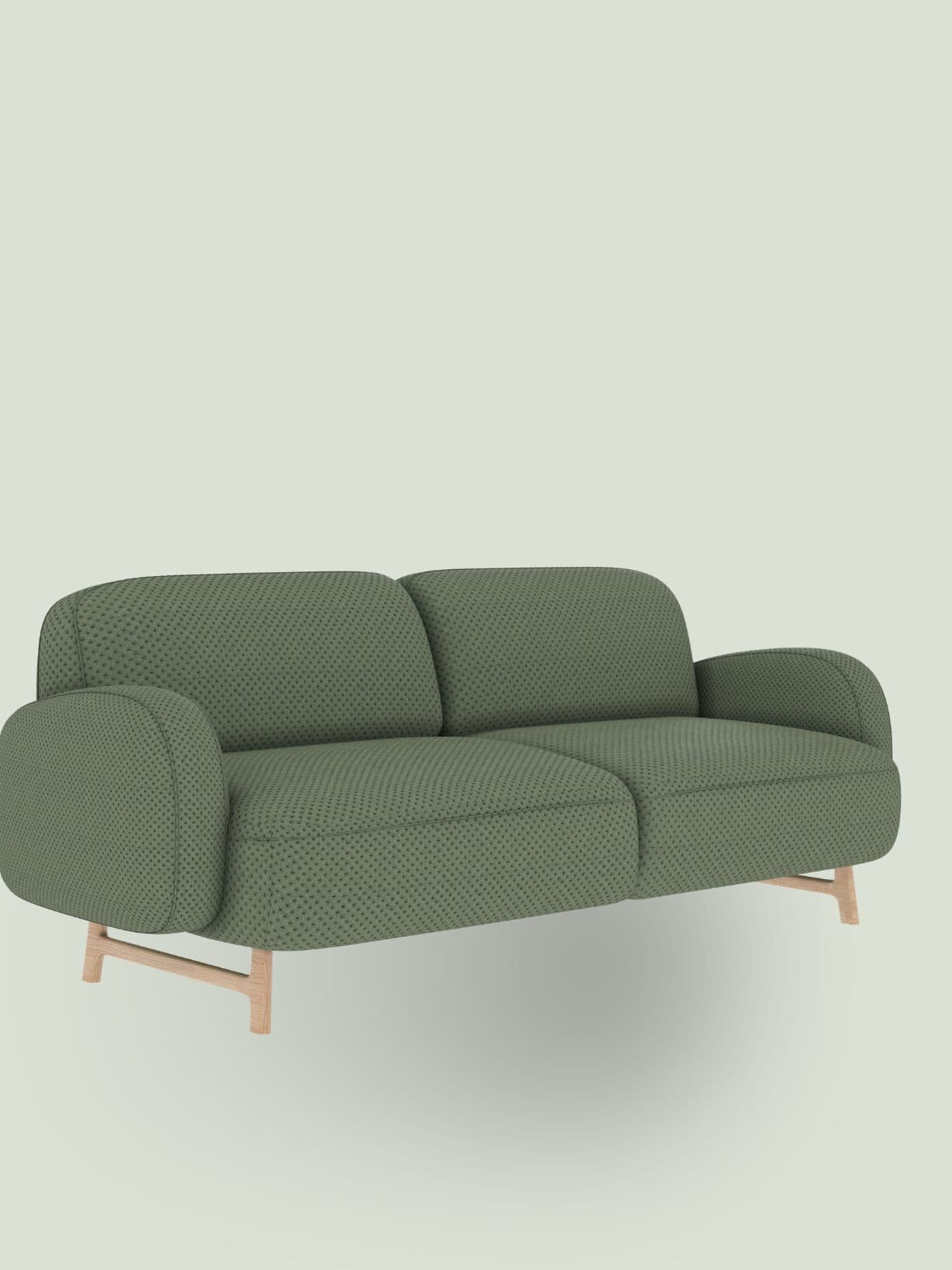 Canapé trois places recouvert de tissu, Auguste Vert Cactus - Hartô