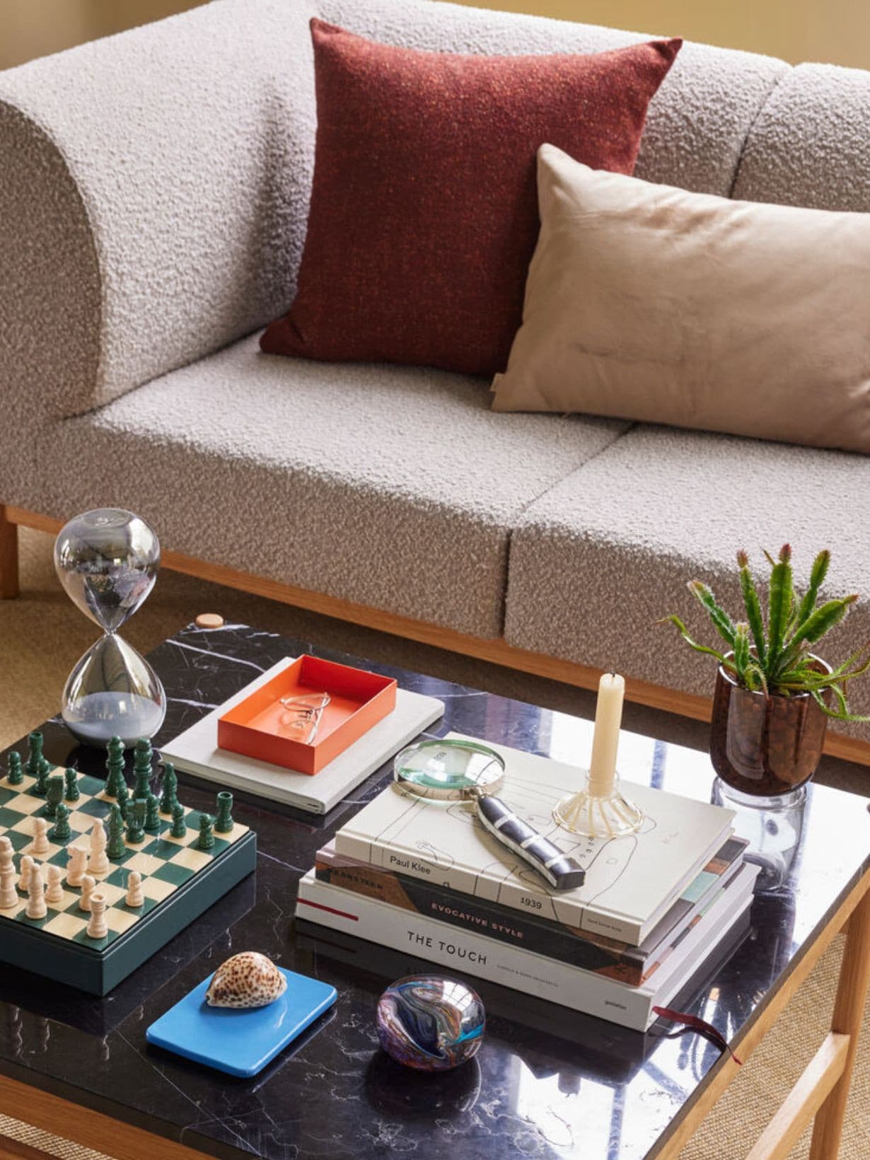 Canapé bouclé gris deux places, Moment - Hübsch