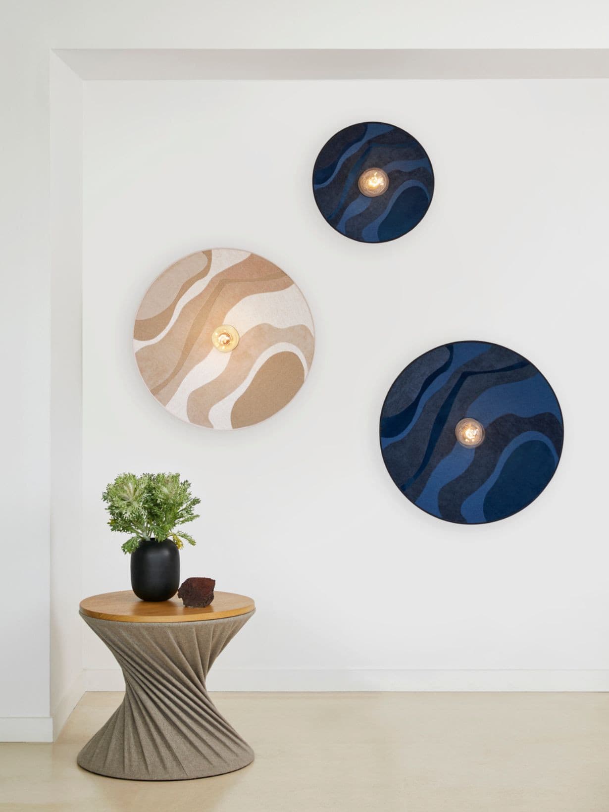 Applique conique en tissu, Sonia Laudet Bleu Ø60cm - Market Set