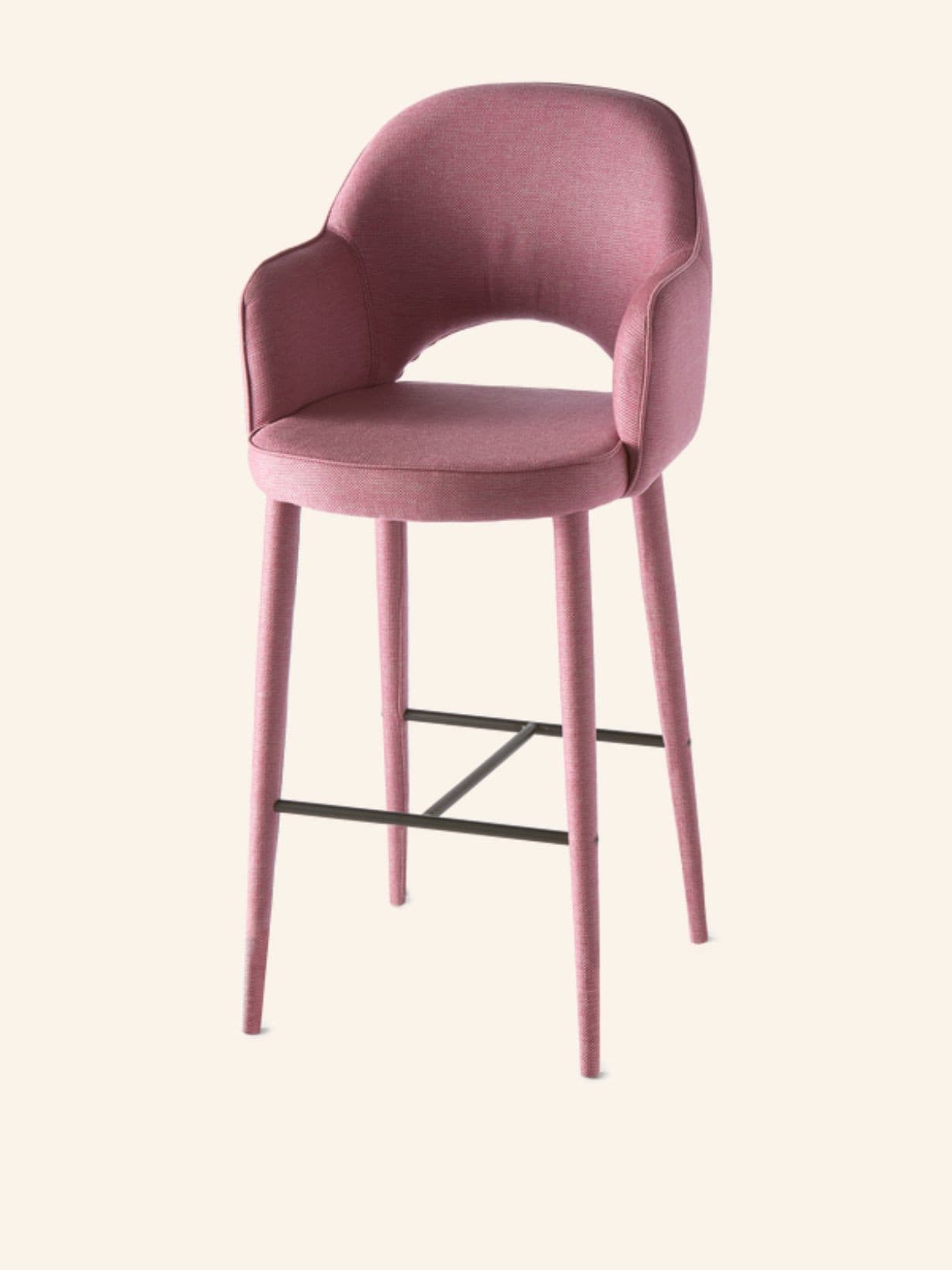 Chaise de bar en tissu avec accoudoir, Berry Rose clair - Pols Potten