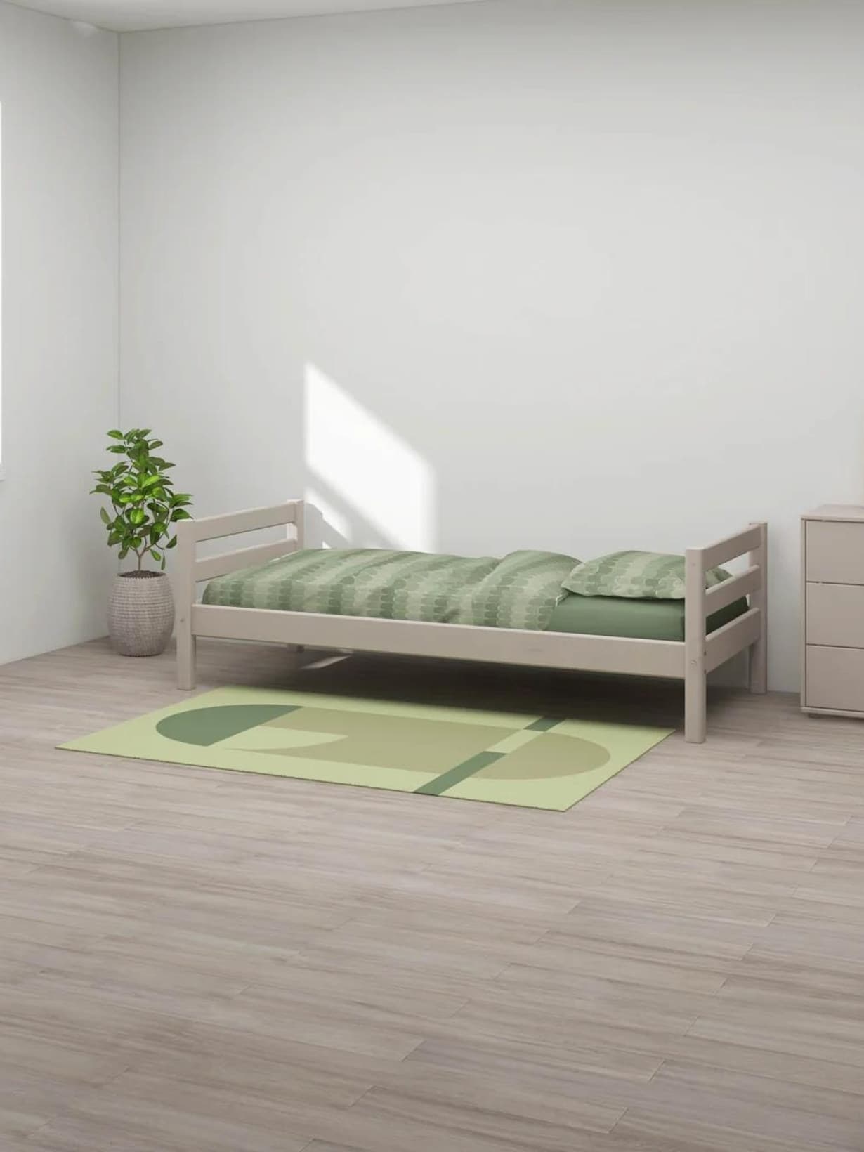 Lit simple enfant, Classic Gris clair - FLEXA