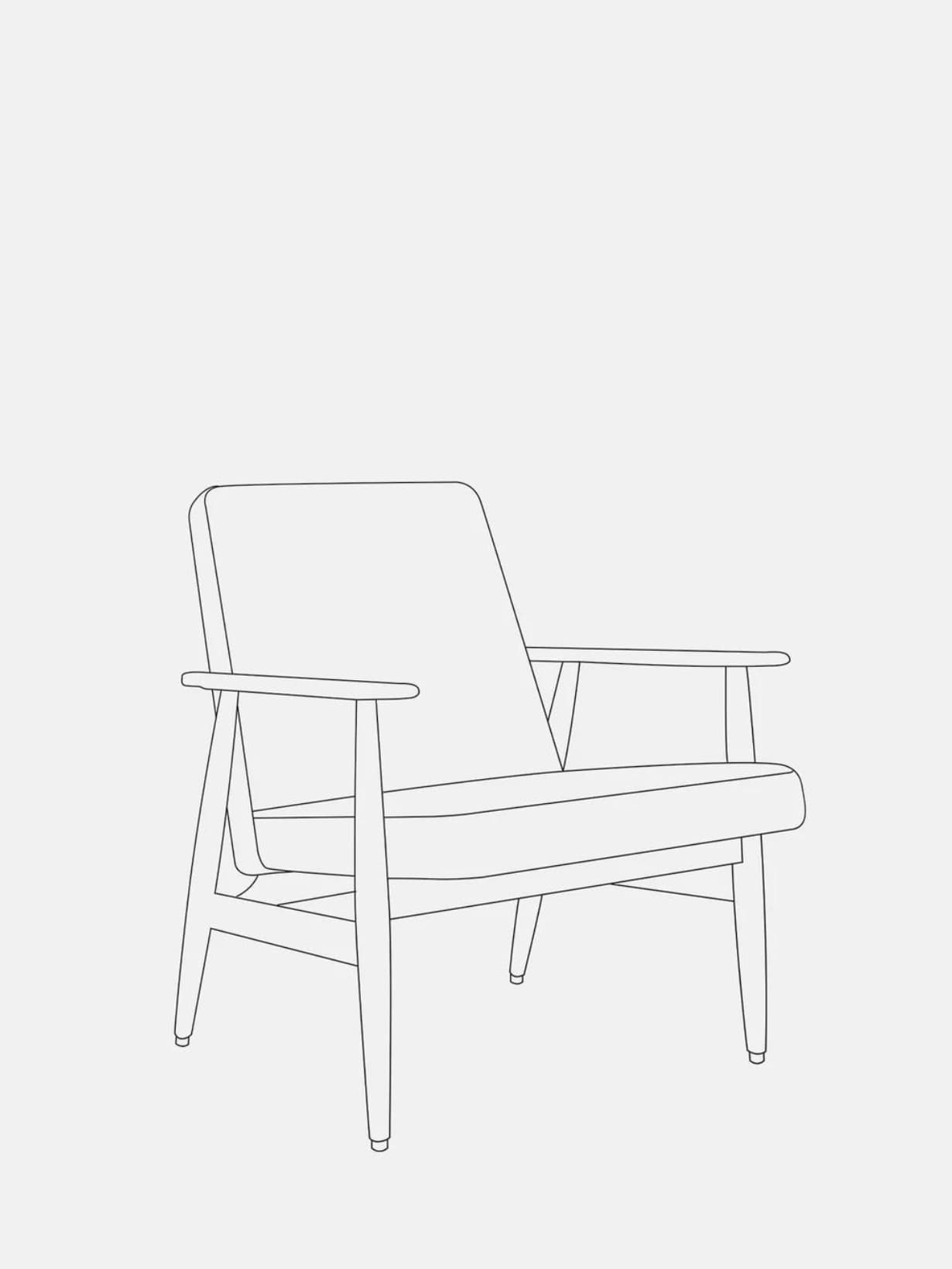 Fauteuil en bois de frêne et en tissu bouclette, Fox Beige - 366 Concept