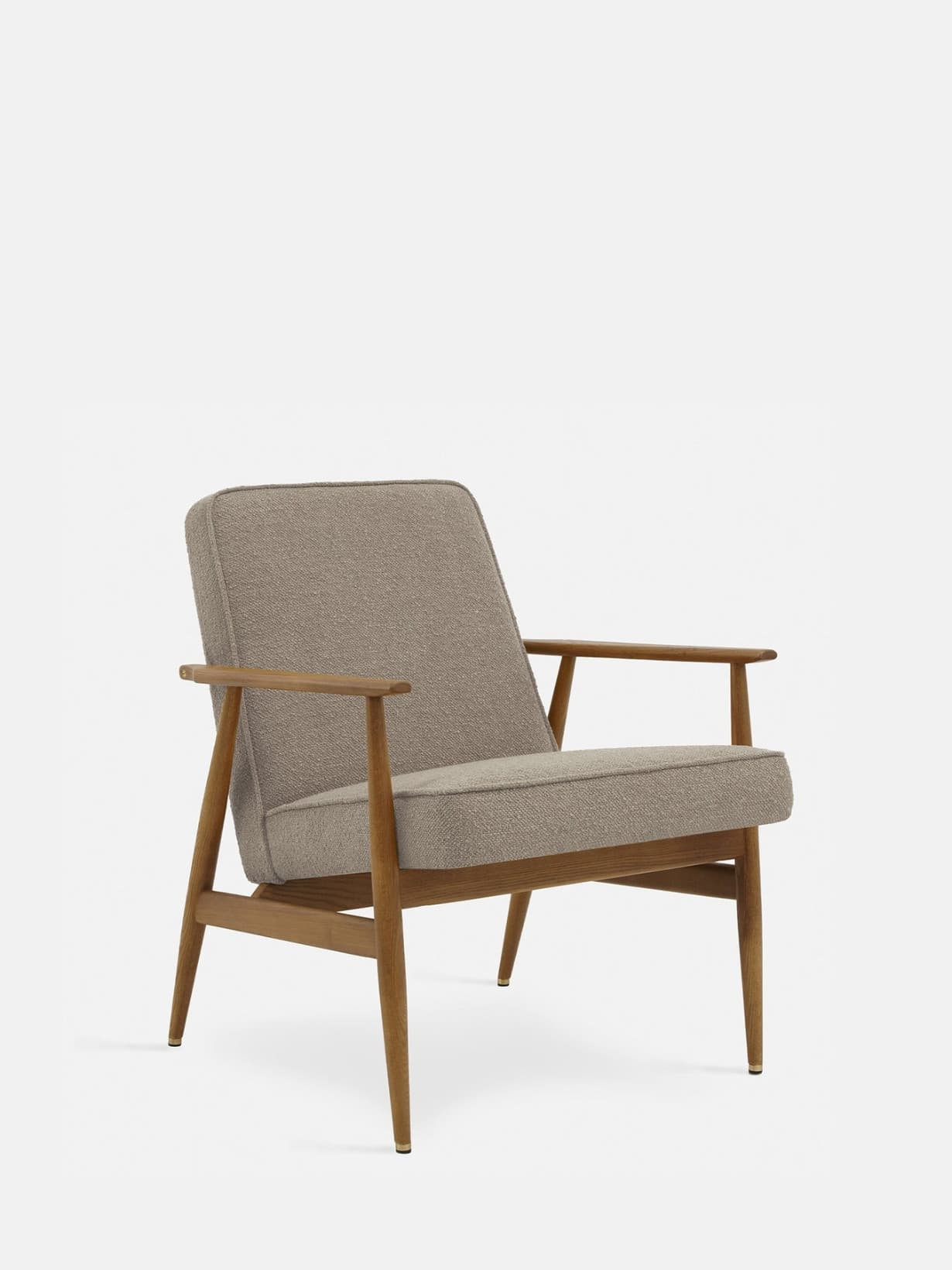 Fauteuil en bois de frêne et en tissu bouclette, Fox chêne foncé - 366 Concept
