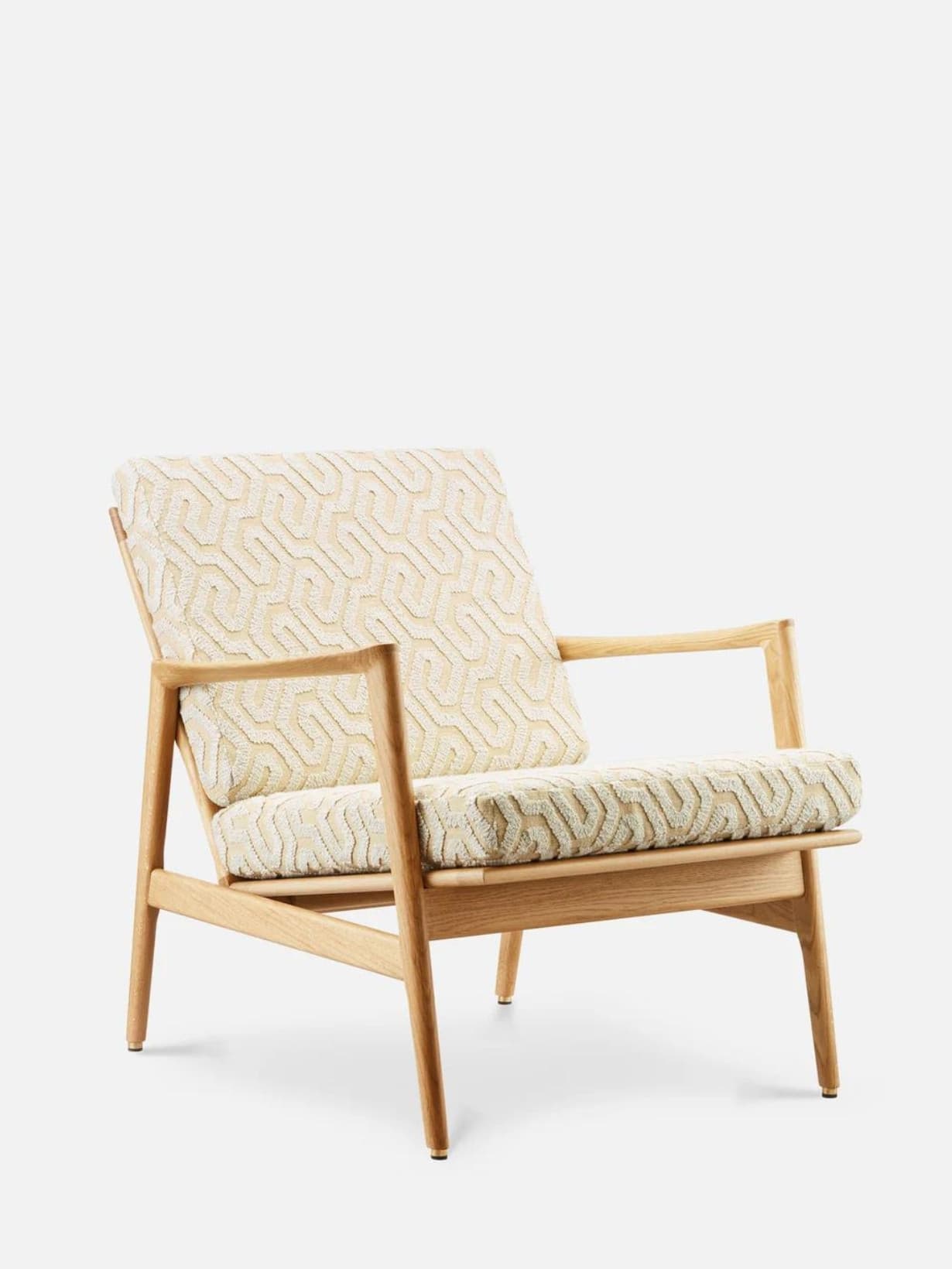 Fauteuil en bois de chêne, Stefan tissus Coffee Snow Chêne clair - 366 Concept