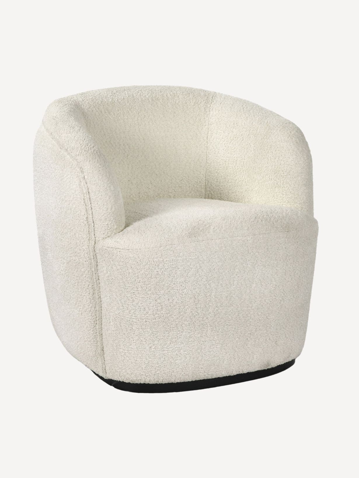 Fauteuil recouvert de tissu bouclé, Porterville Blanc - POMAX