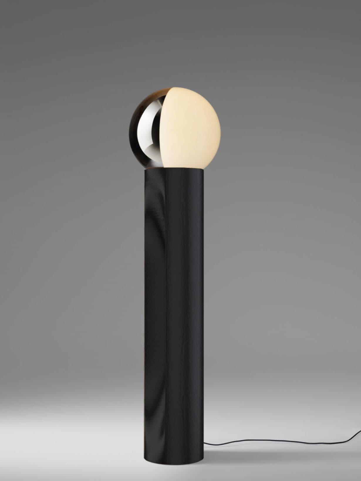 Lampadaire sculpturale en chêne, Je suis Da Terra Chêne noir - Pentalight