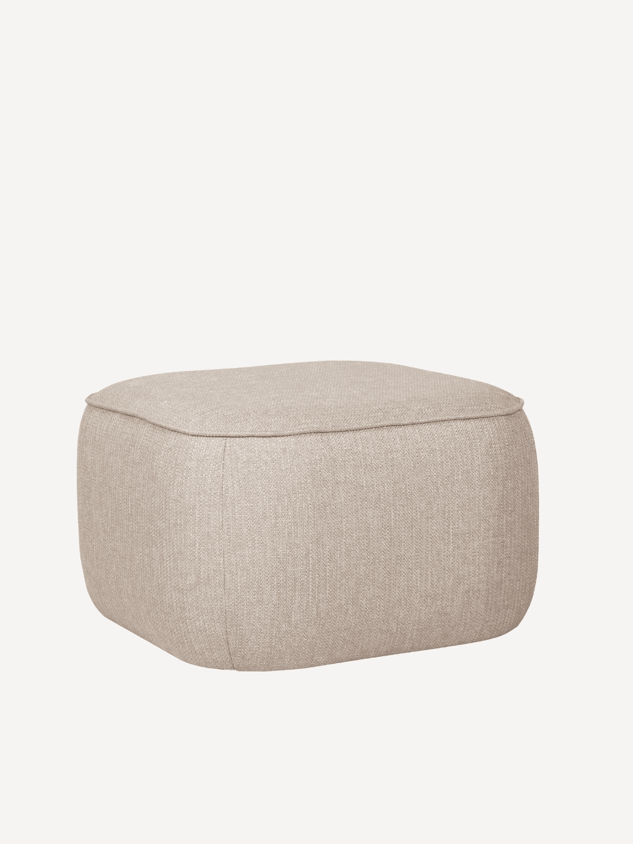 Pouf en tissu, Cube Beige - Hübsch