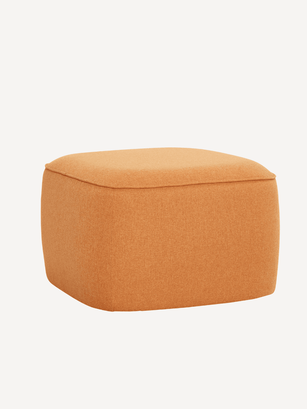 Pouf en tissu, Cube Orange - Hübsch