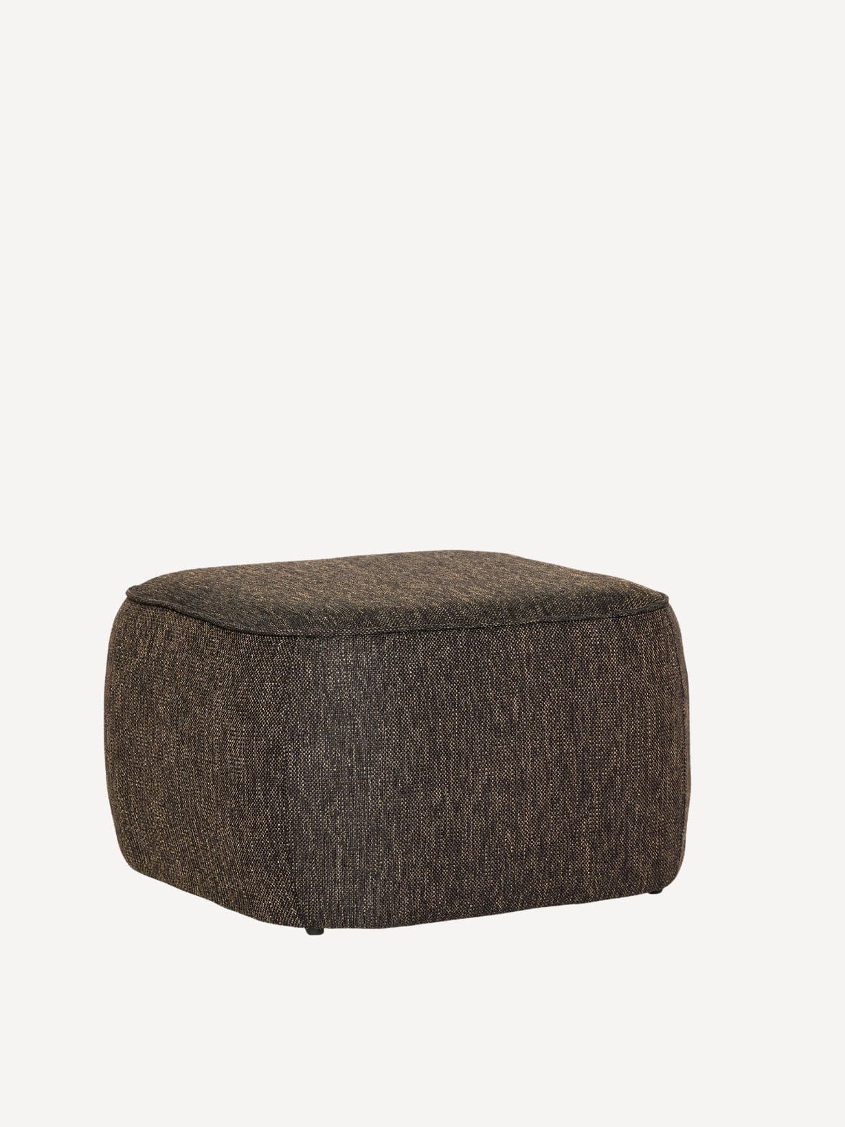 Pouf en tissu, Cube Marron - Hübsch
