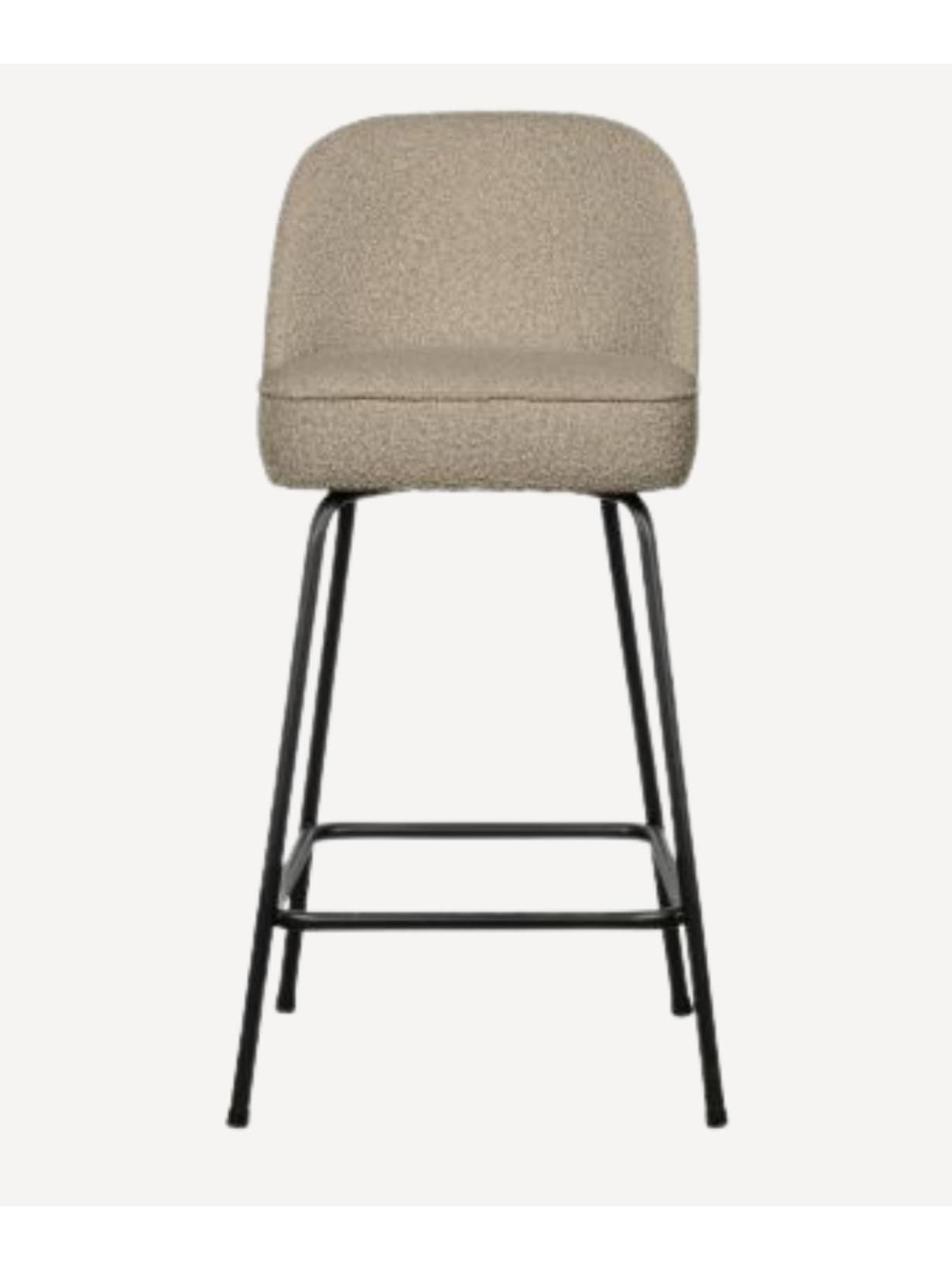 Tabouret de bar en laine bouclette H65cm, Vogue Beige - Be Pure Home