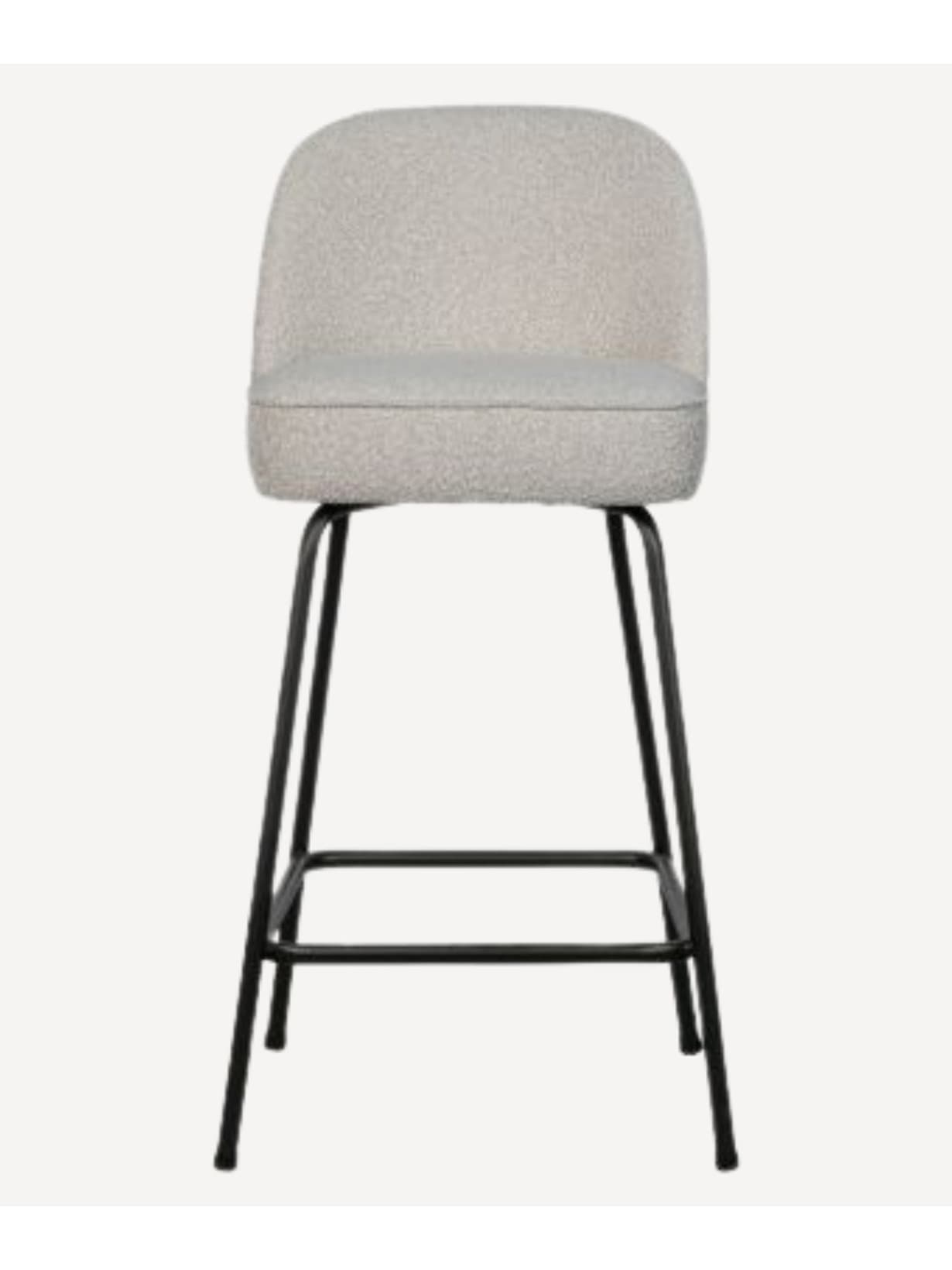 Tabouret de bar en laine bouclette H65cm, Vogue Blanc - Be Pure Home