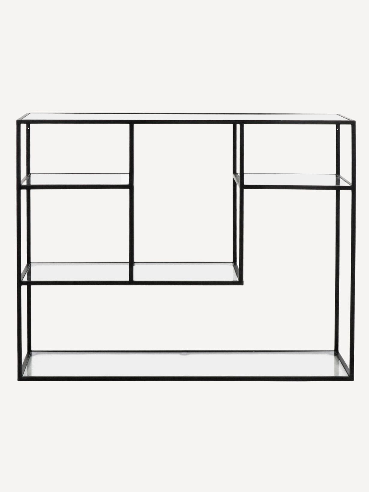Etagère en métal noir et verre, Eszential H 80 cm - POMAX