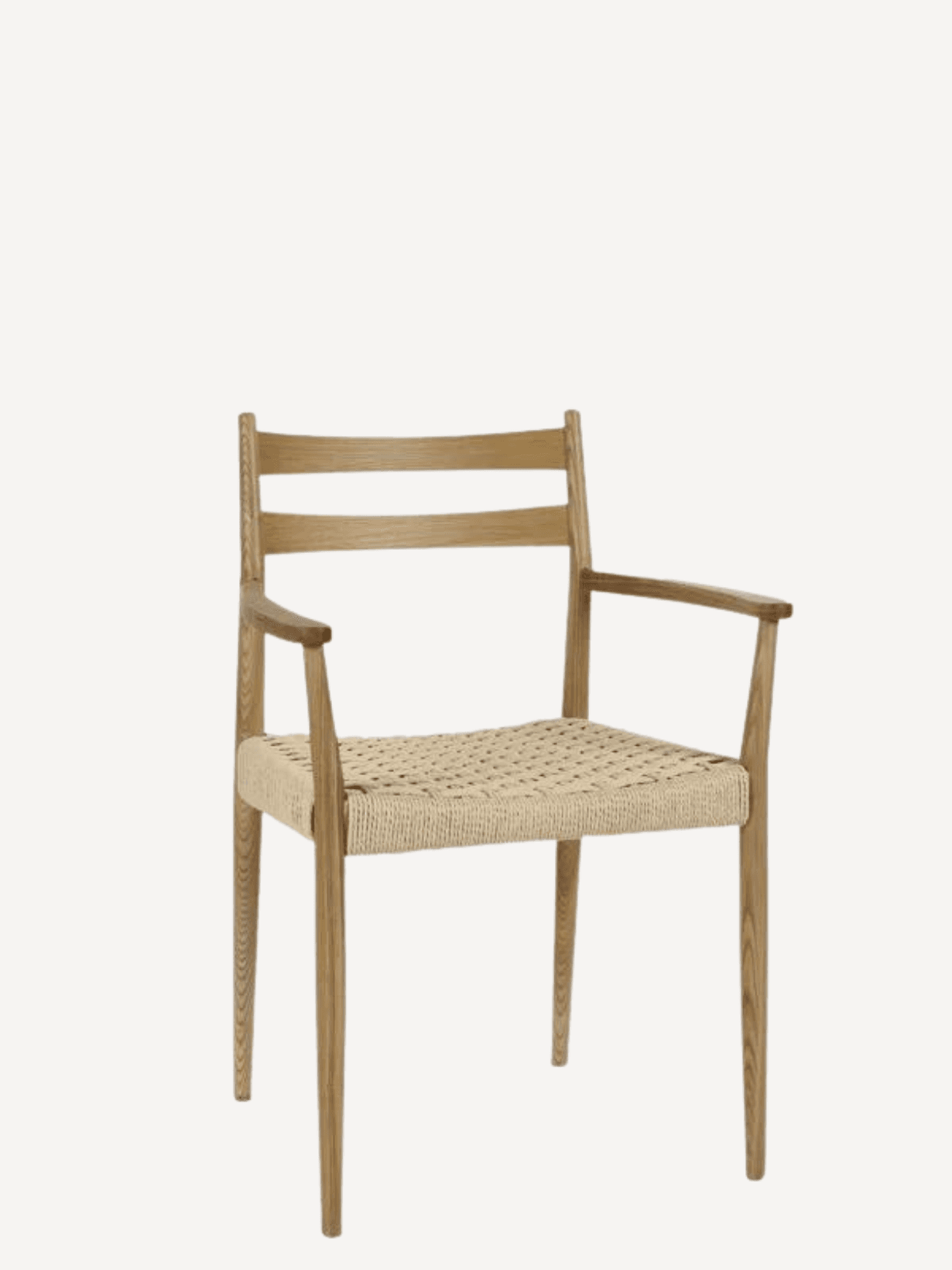 Chaise en bois de frêne avec accoudoir, Minou Naturel - POMAX