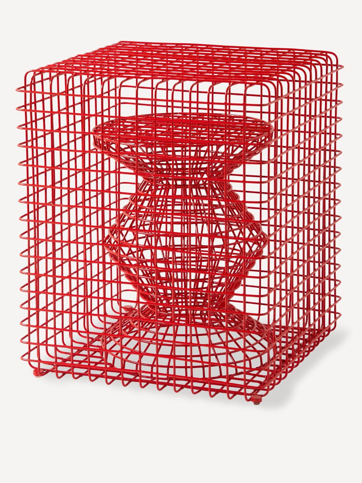 Tabouret Wire Zig Zag Rouge - Pols Potten