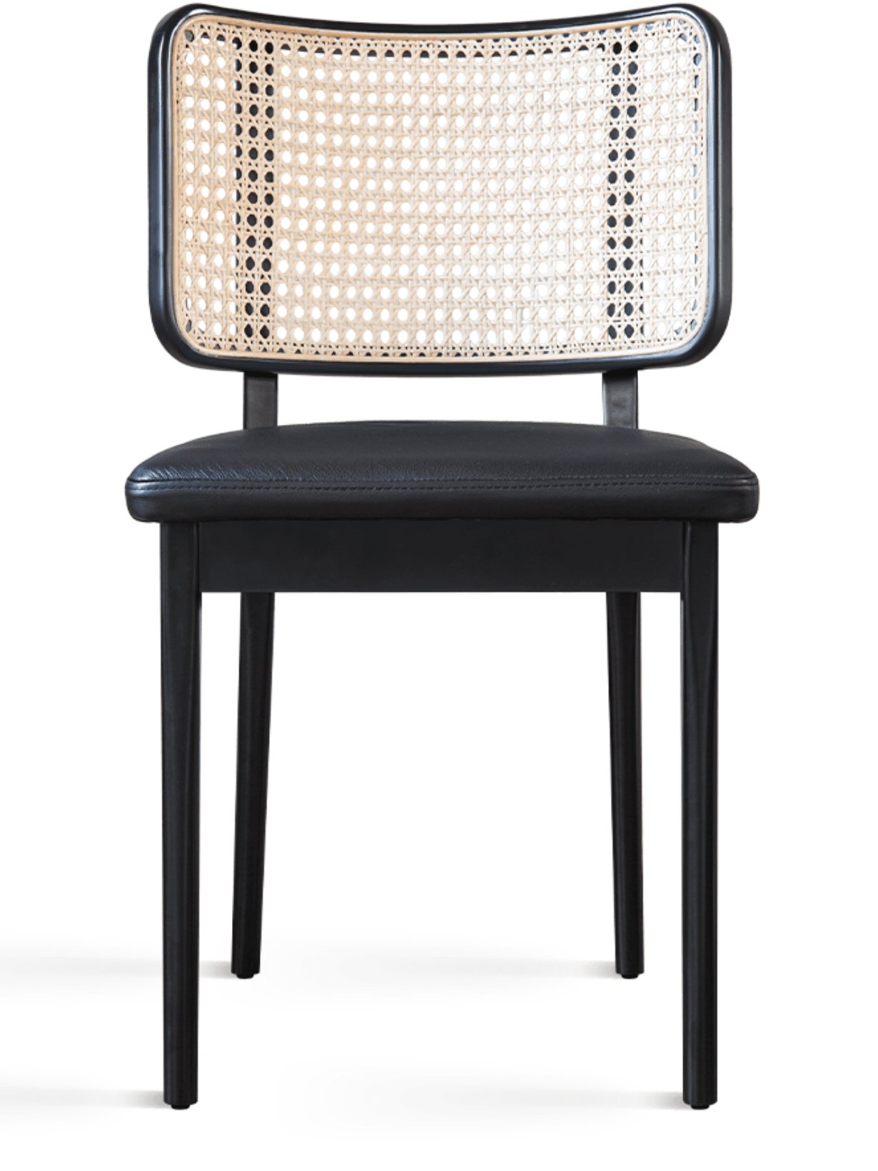 Chaise chêne noir en cuir / cannage Noir - RED EDITION