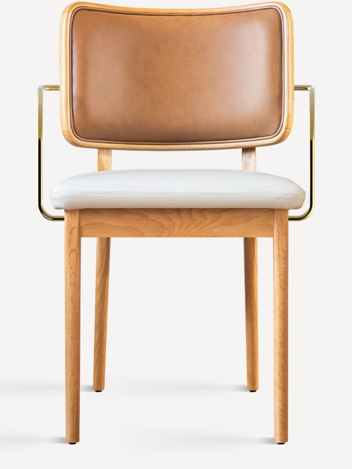 Chaise chêne en cuir, Tapissier Blanc - RED EDITION