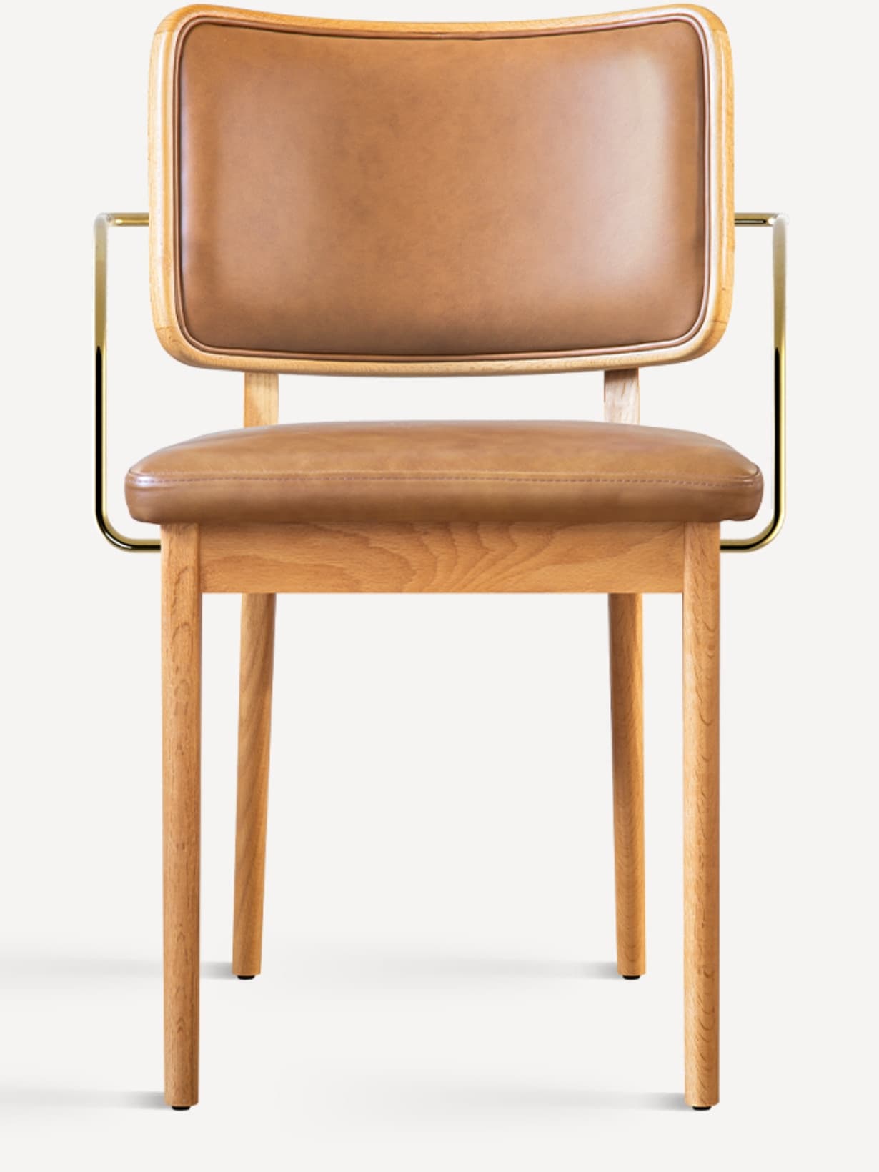 Chaise chêne en cuir, Tapissier Marron - RED EDITION