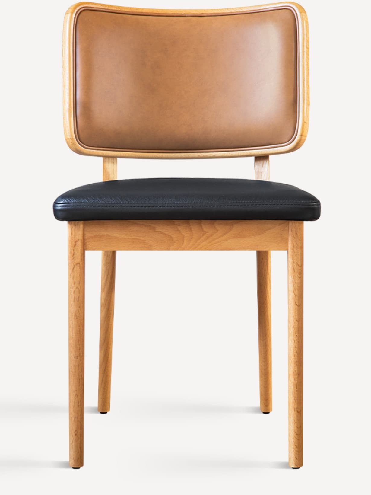 Chaise chêne en cuir, Tapissier Noir - RED EDITION