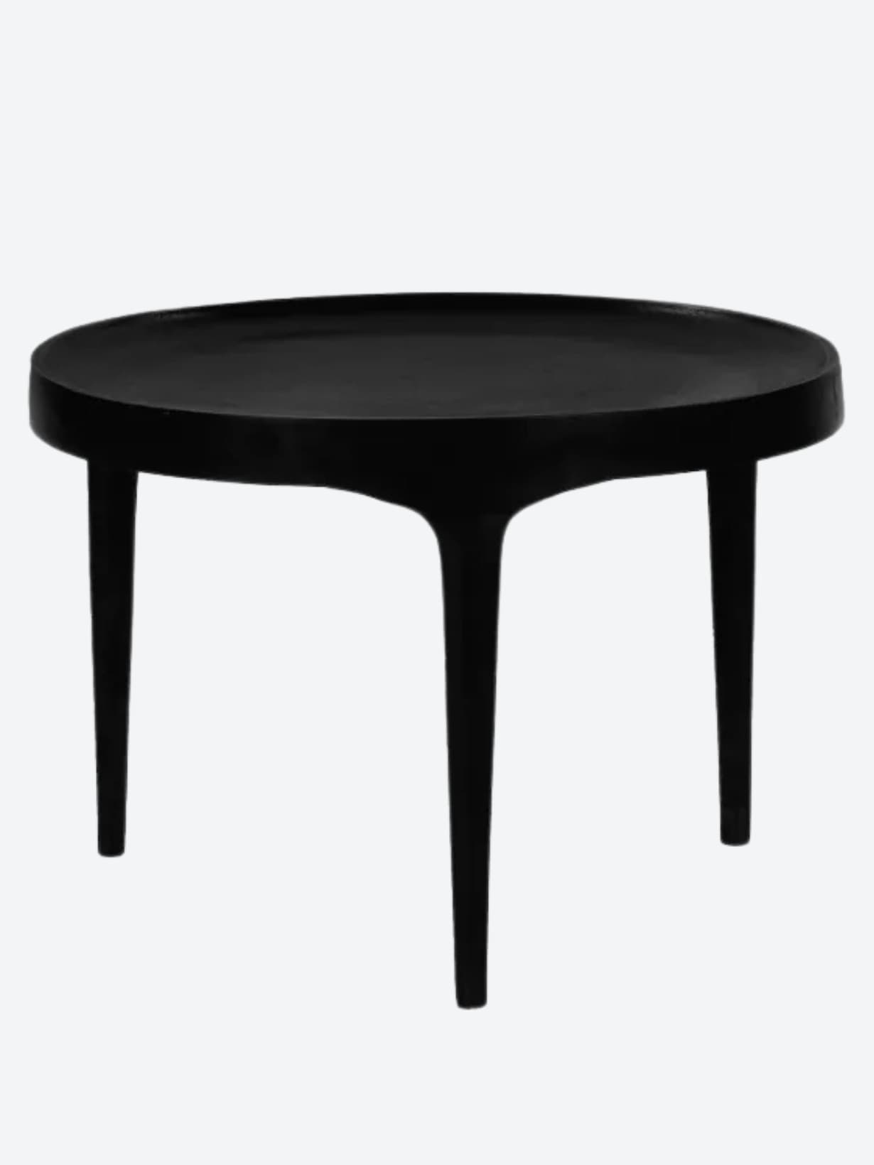 Table basse en aluminium DIA 49 x H 35 cm, TRIP Noir - POMAX