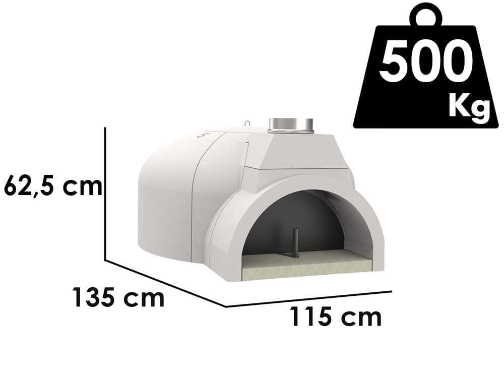 Edilmark FP 100 â Holzbackofen mit BackflĂ€che Ă 100 cm â BackkapazitĂ€t 5 Pizzen