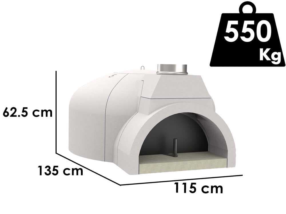 Edilmark FP 100N â Einbau-Holzbackofen mit BackflĂ€che Ă 100 cm â fĂŒr 5 Pizzen