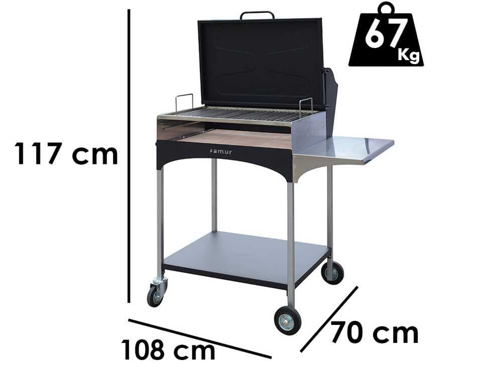 Famur BK 8 ELITE â Grill 2 in 1 zum Grillen mit Holz oder Kohle