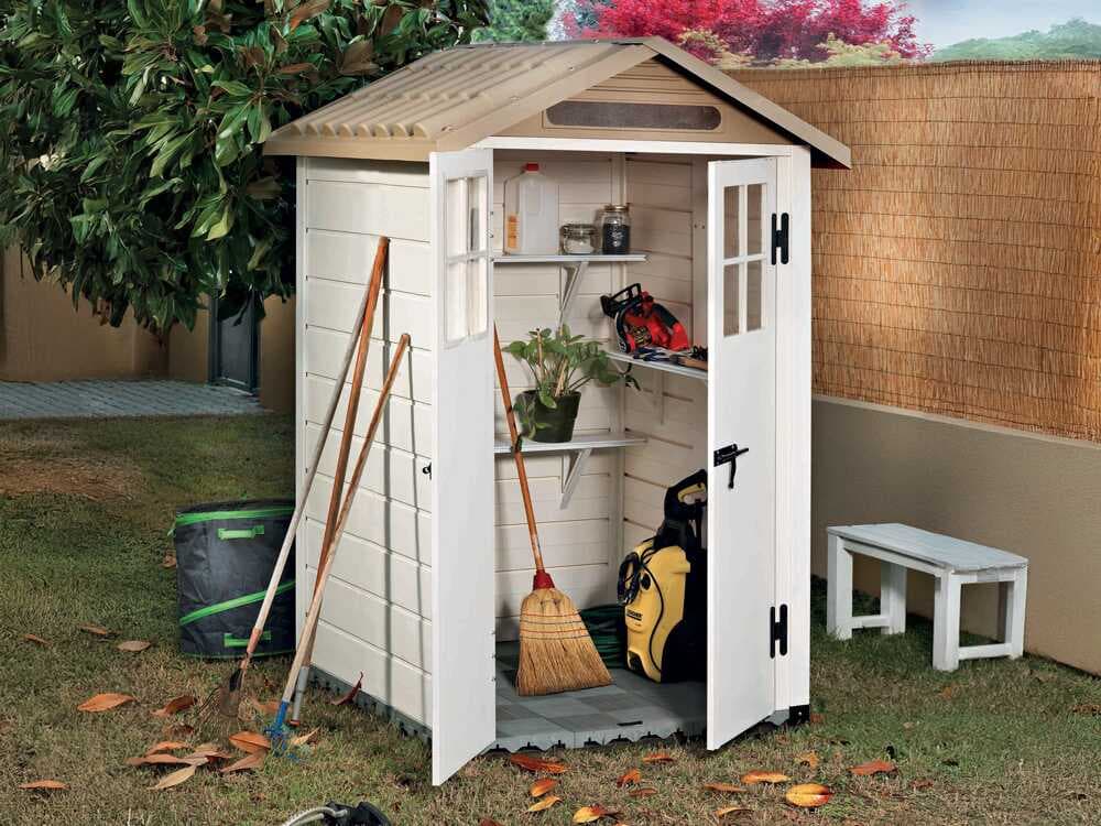 Garofalo Tuscany Evo 120 â Gartenhaus â Mit Fenstern und DoppelflĂŒgeltĂŒr â 122.5Ă122.5Ă214 cm
