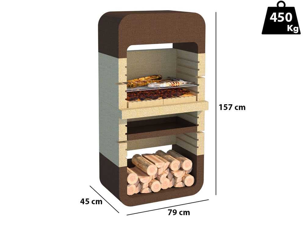 Linea VZ Monopoli â Grillkamin fĂŒr Brennholz/Holzkohle