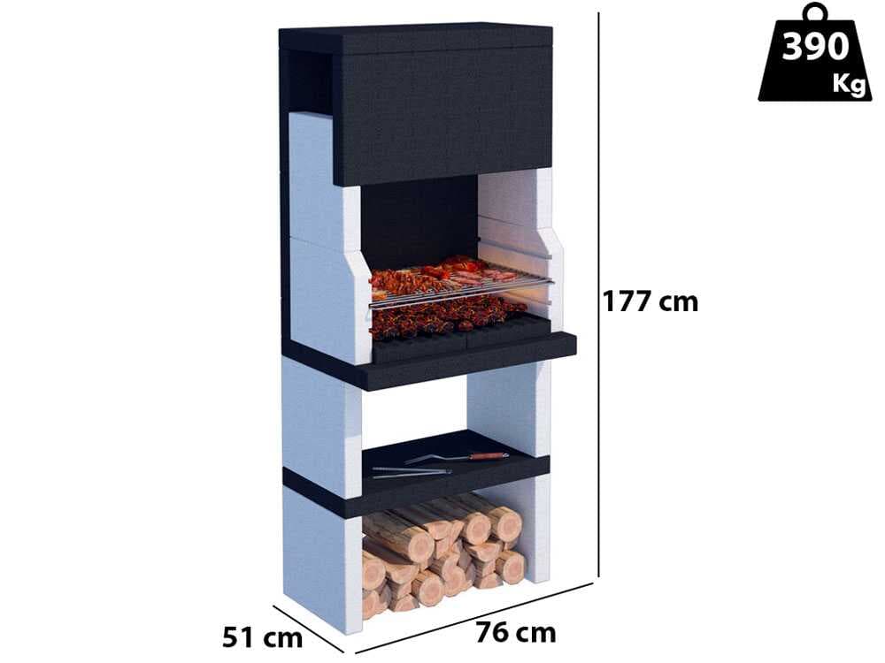 Linea VZ Stoccolma â Grillkamin fĂŒr Holz/Holzkohle