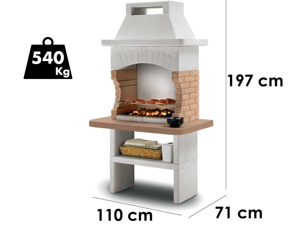 Palazzetti Gran Canaria â Grillkamin aus Beton â Grillrost 68Ă40 cm