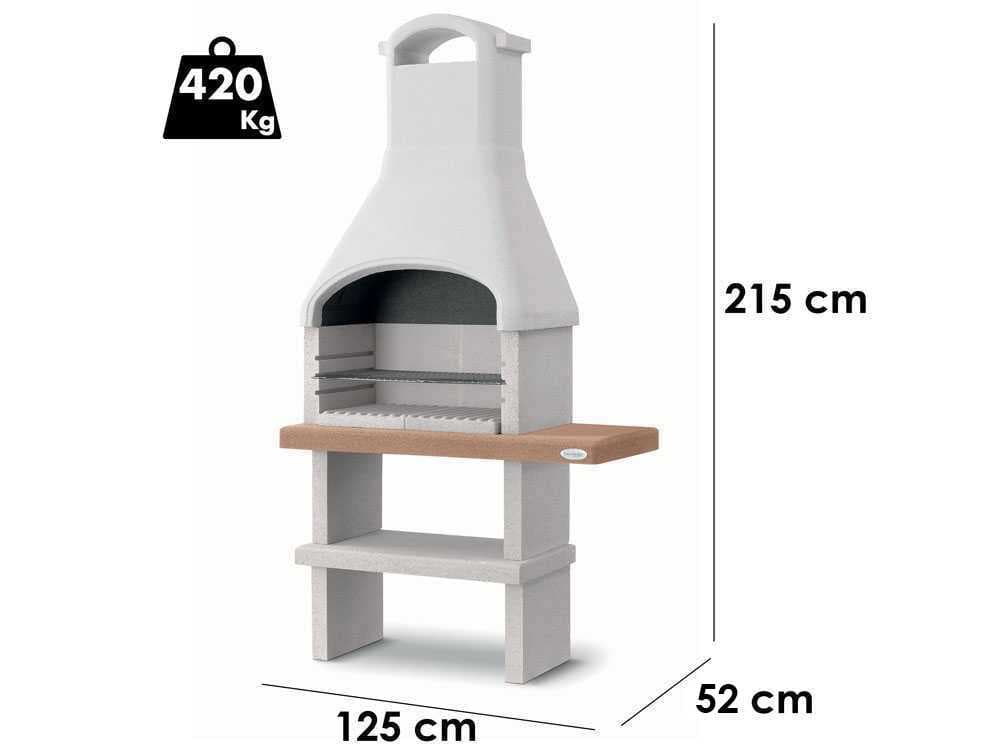 Palazzetti Rimini â Grillkamin aus Beton â GrillflĂ€che 68Ă40 cm