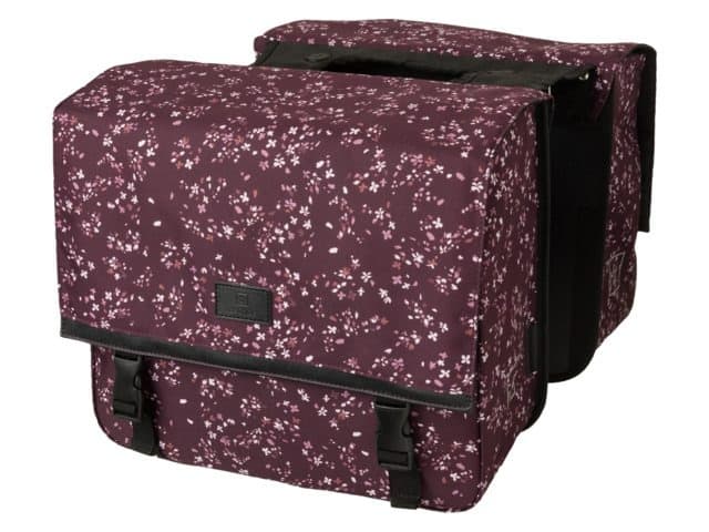 Sacoche arrière Nara aubergine fleurie