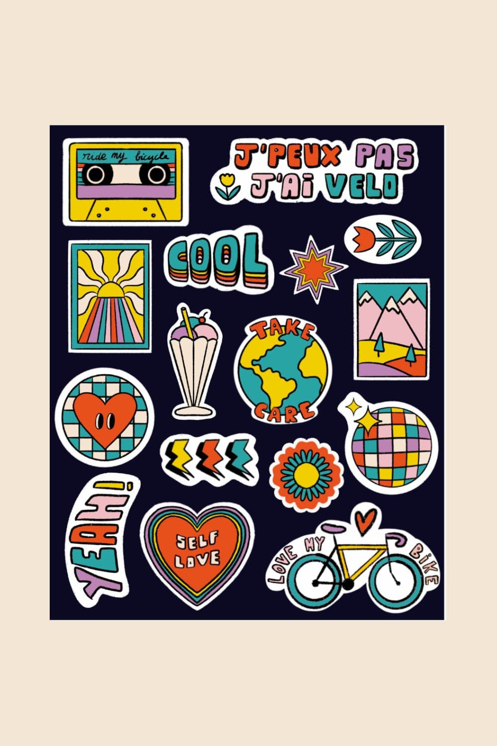 Stickers réfléchissants vélo (5 styles)