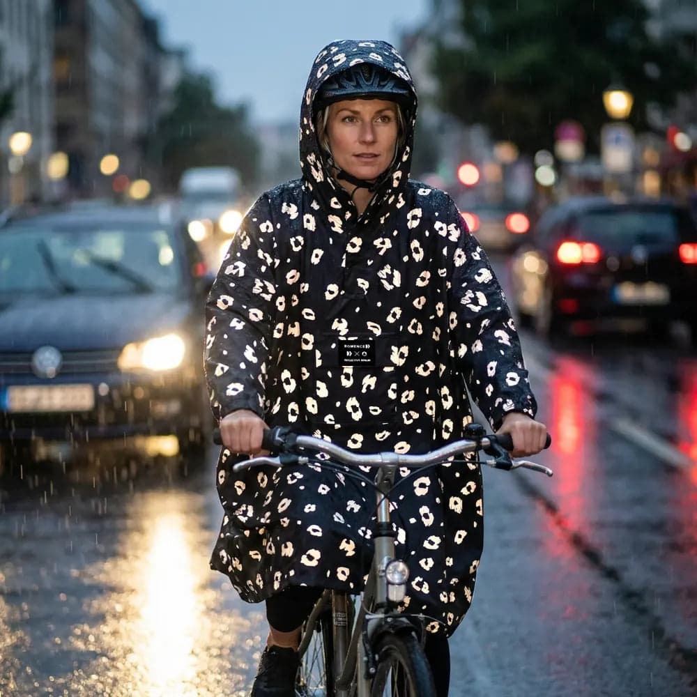 Poncho imperméable réfléchissant léopard