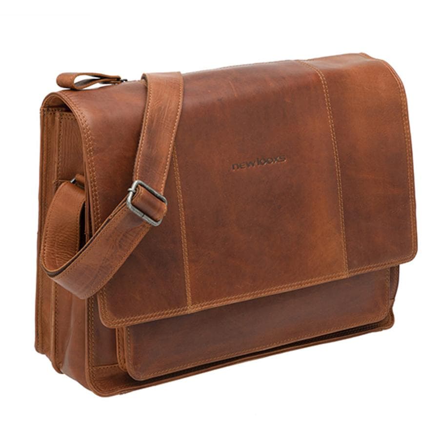Sacoche vélo cuir New Looxs Fellini Cognac 18L