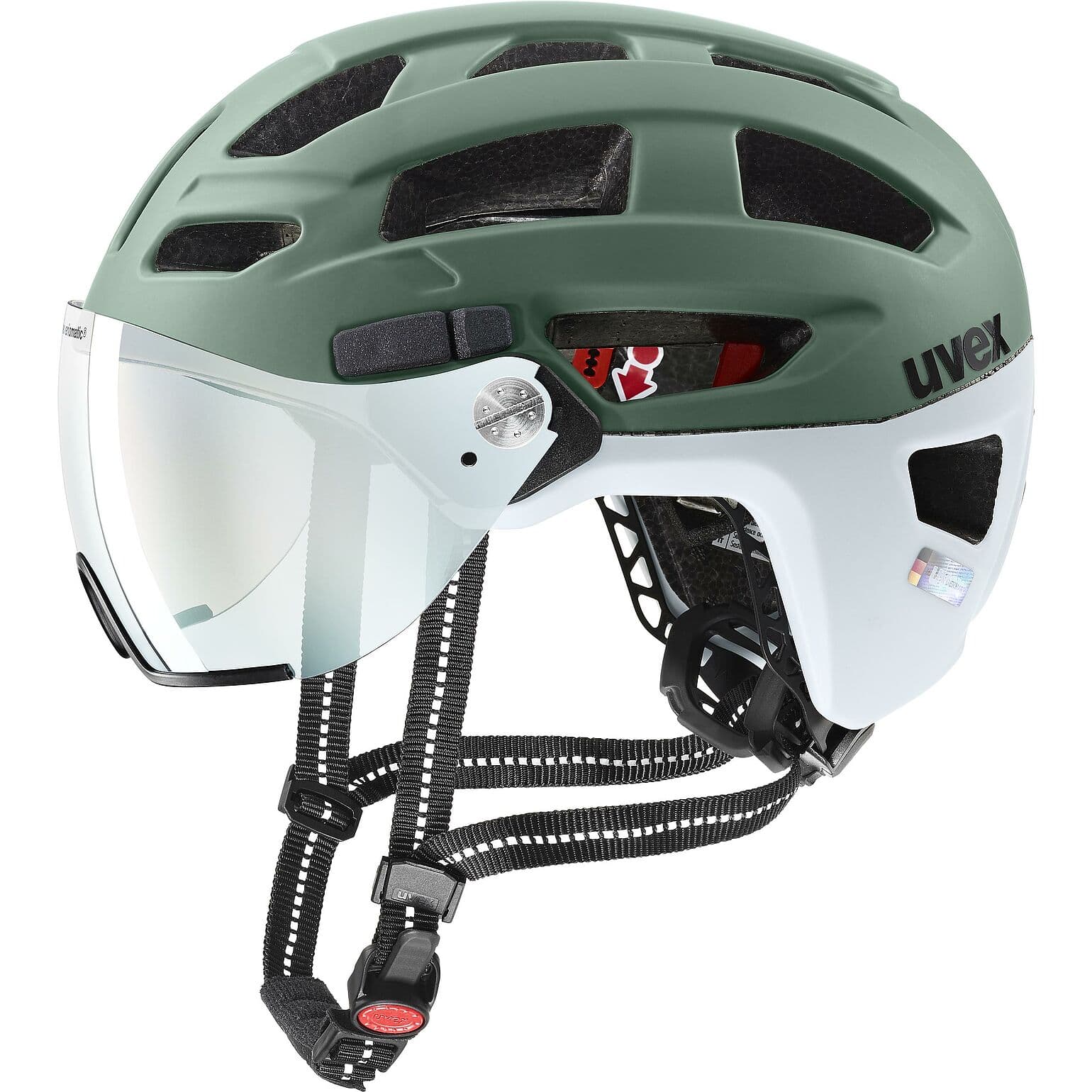 Casque uvex visière auto teintée