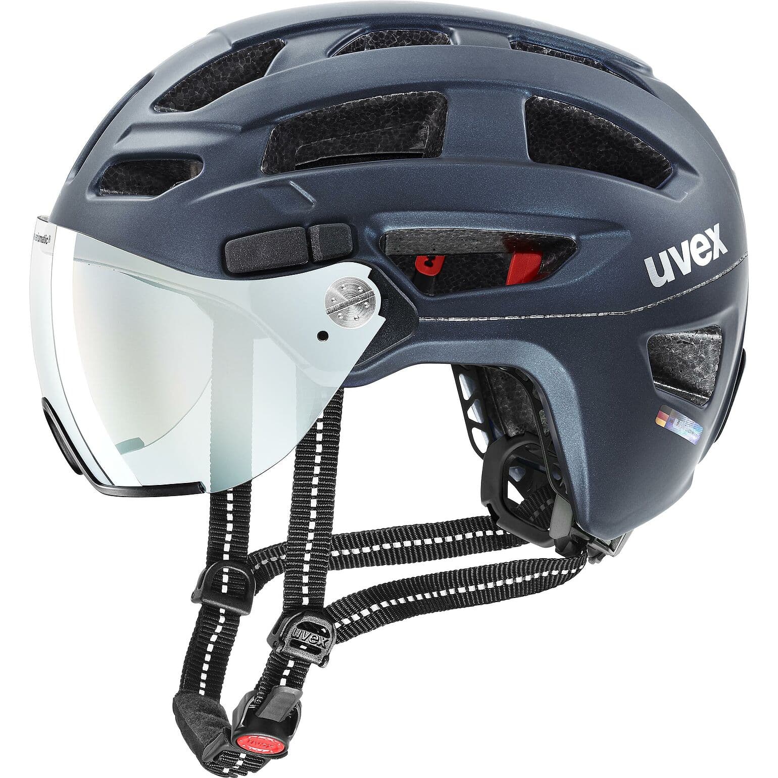 Casque uvex visière auto teintée