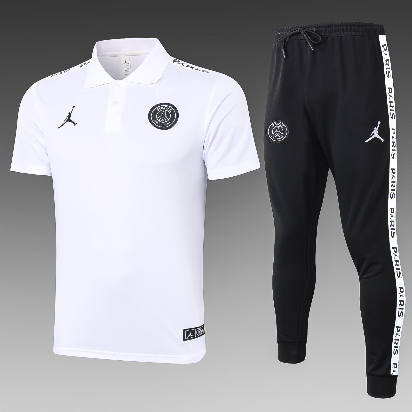 Ensemble polo white PSG by Jordan saison 19-20