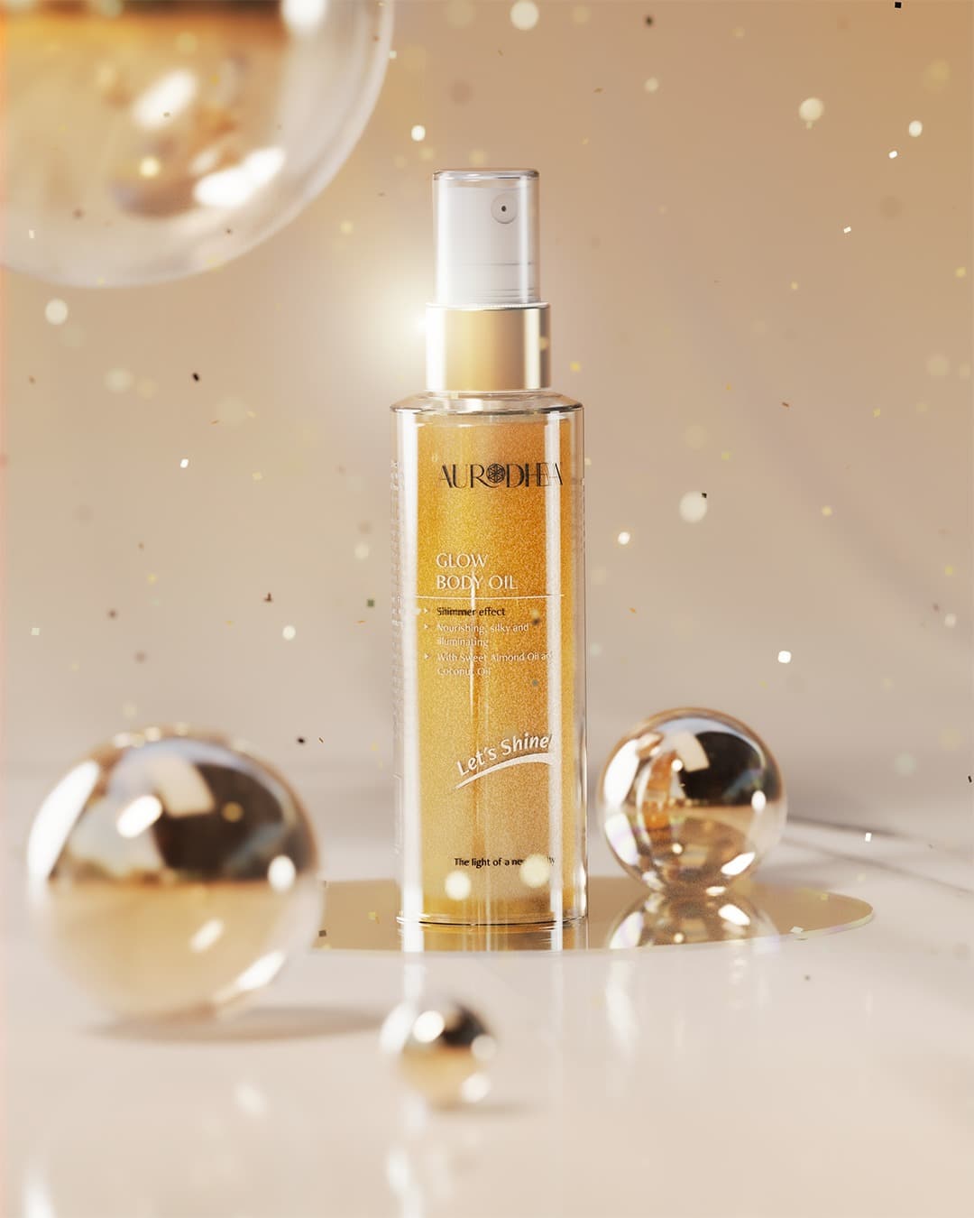 GLOW BODY OIL - huile nourrissante, soyeuse , illuminatrice et pailletée - 100 ml