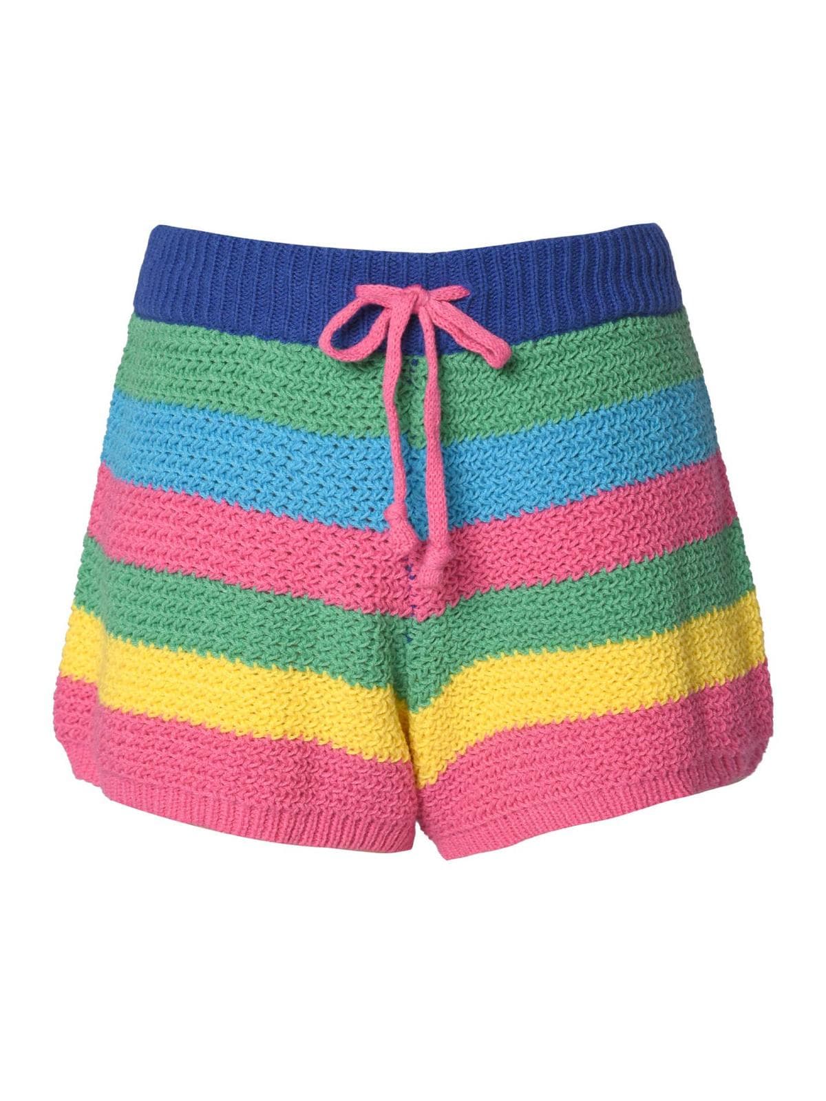 Short en crochet à rayures