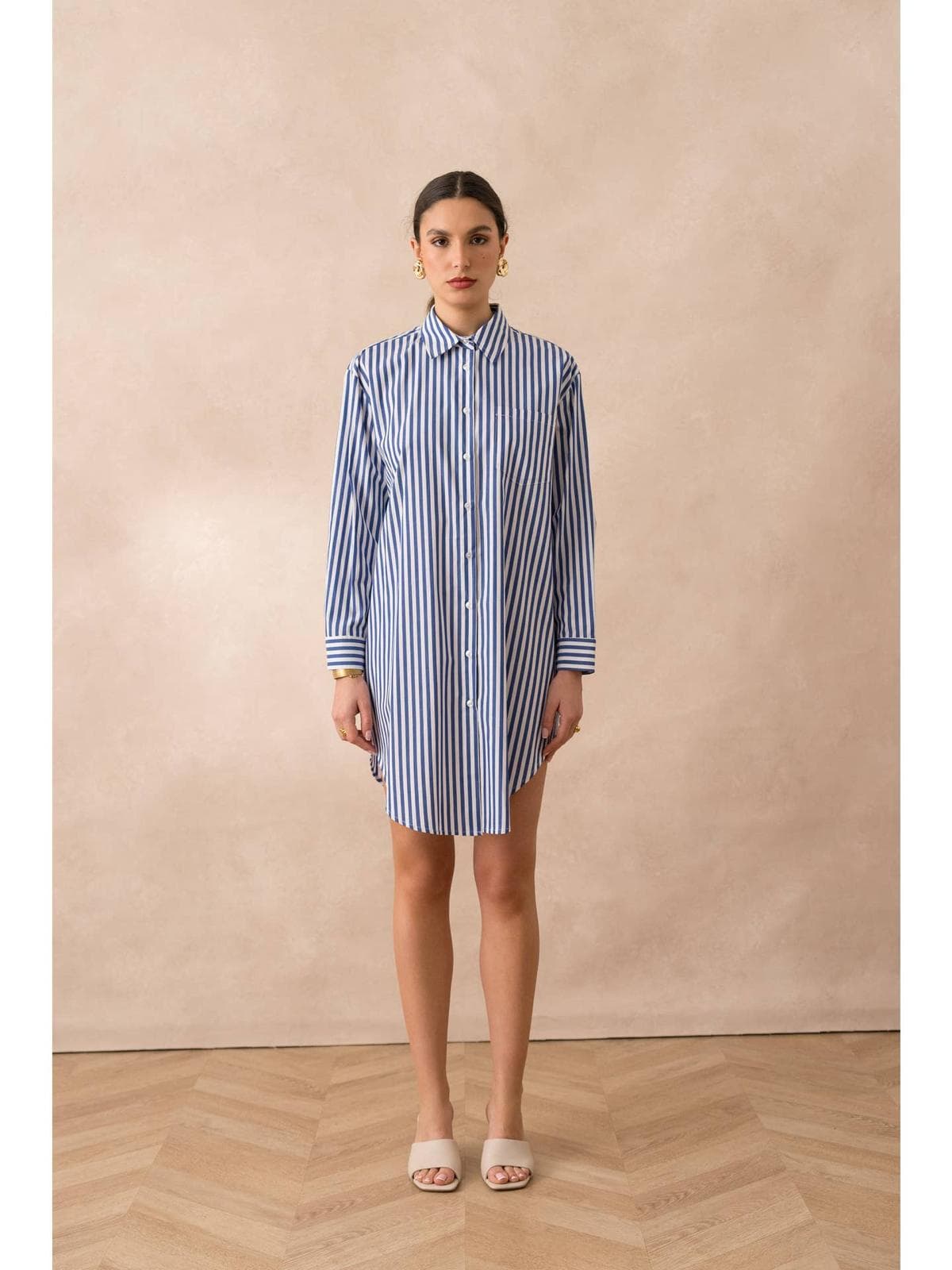 Robe-Chemise coton Rayée