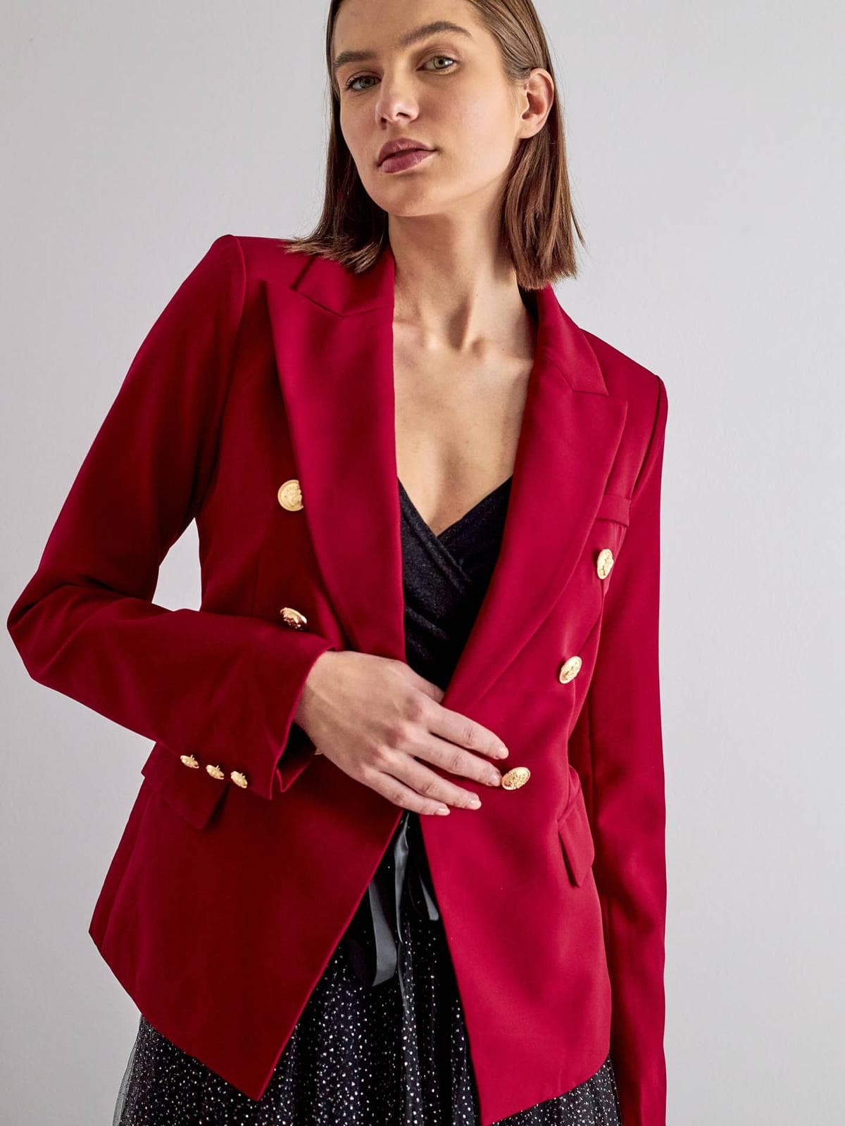 Veste blazer cintrée croisé aux boutons