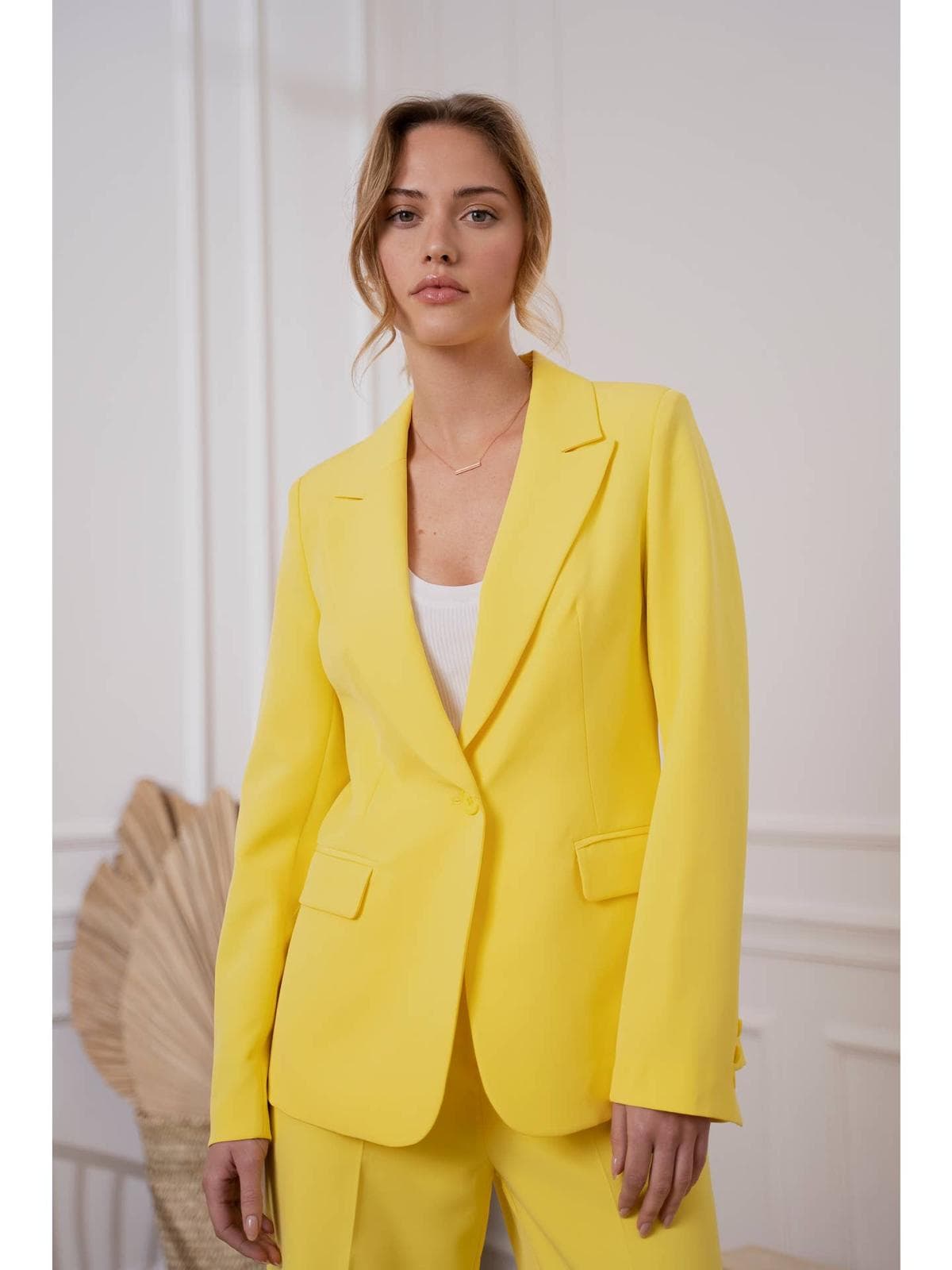 Veste unie cintrée un bouton