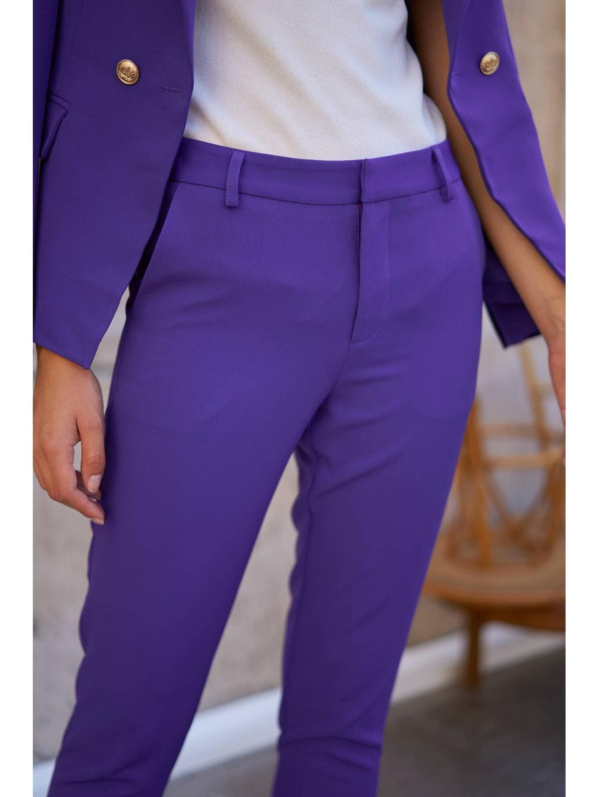 Pantalon cigarette taille haute